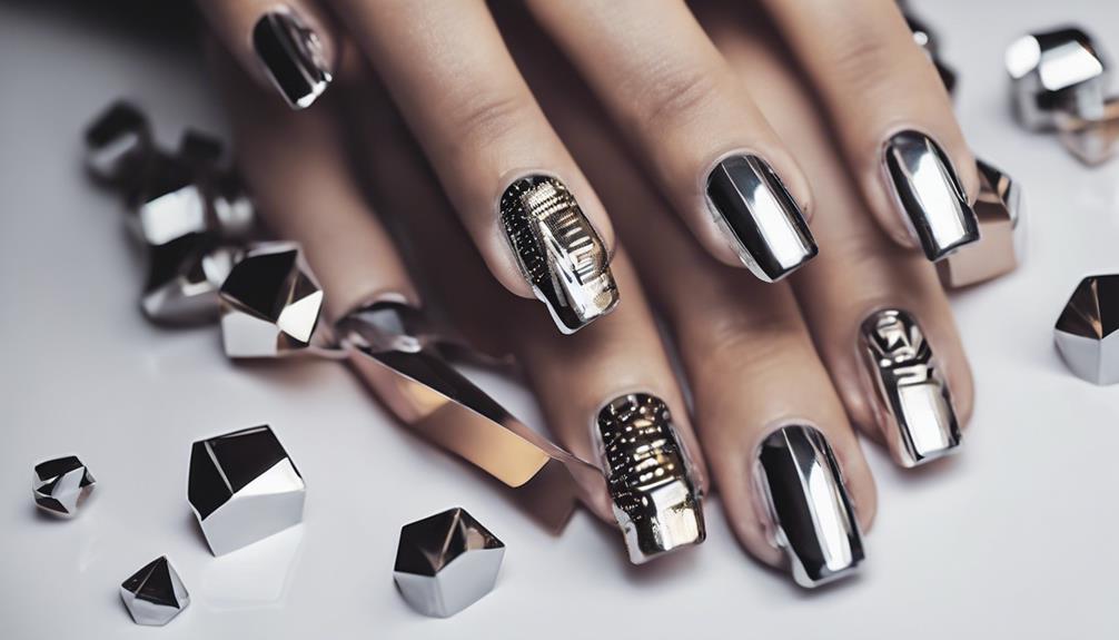 shiny metallic sharp edges