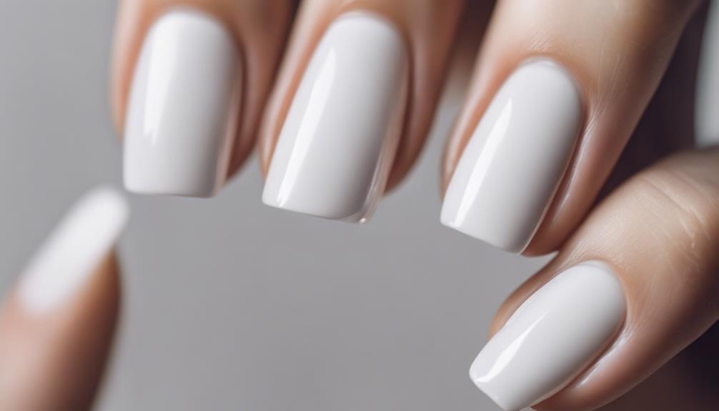 shiny nails painted white