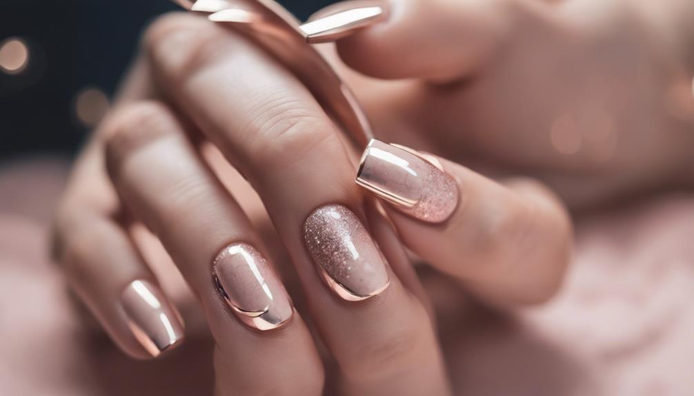 shiny silver moon nails