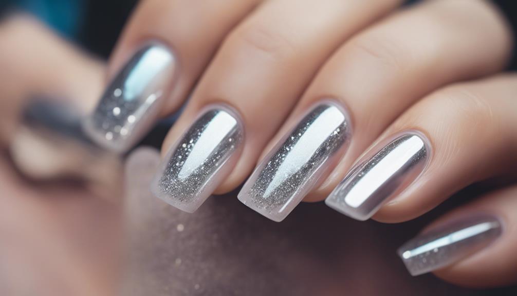 silver french manicure details