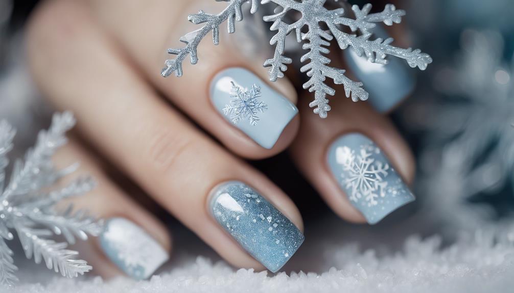 snowflake nail art design