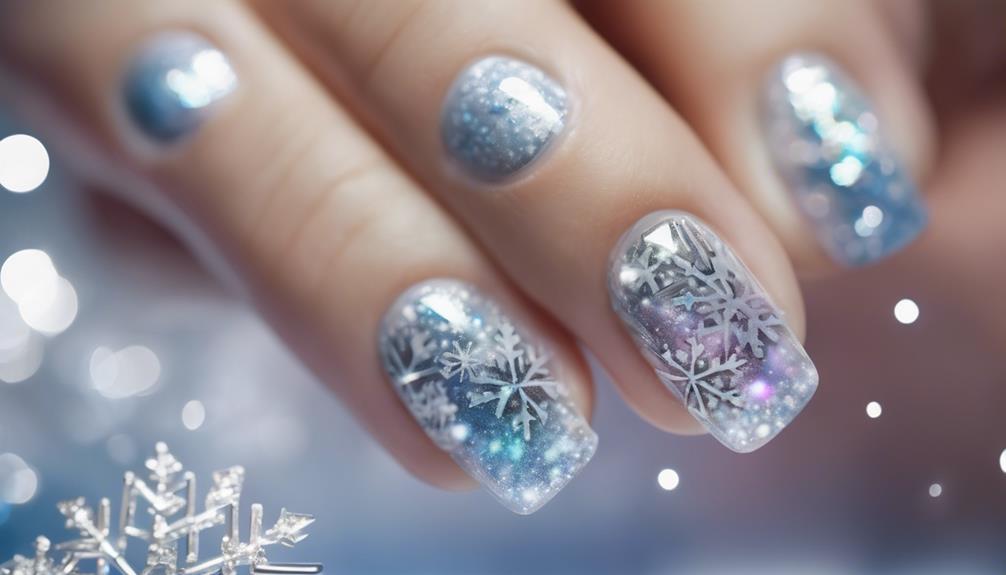 snowflake nail art design