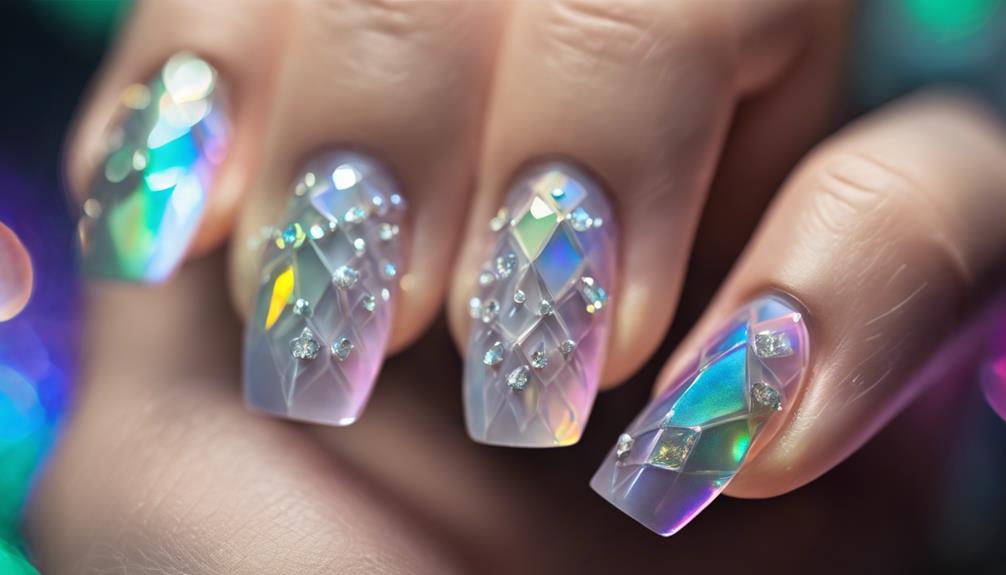 sparkling colorful nail art