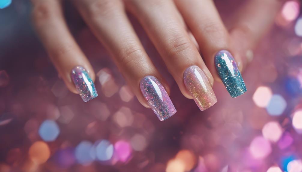 sparkling geometric nail art