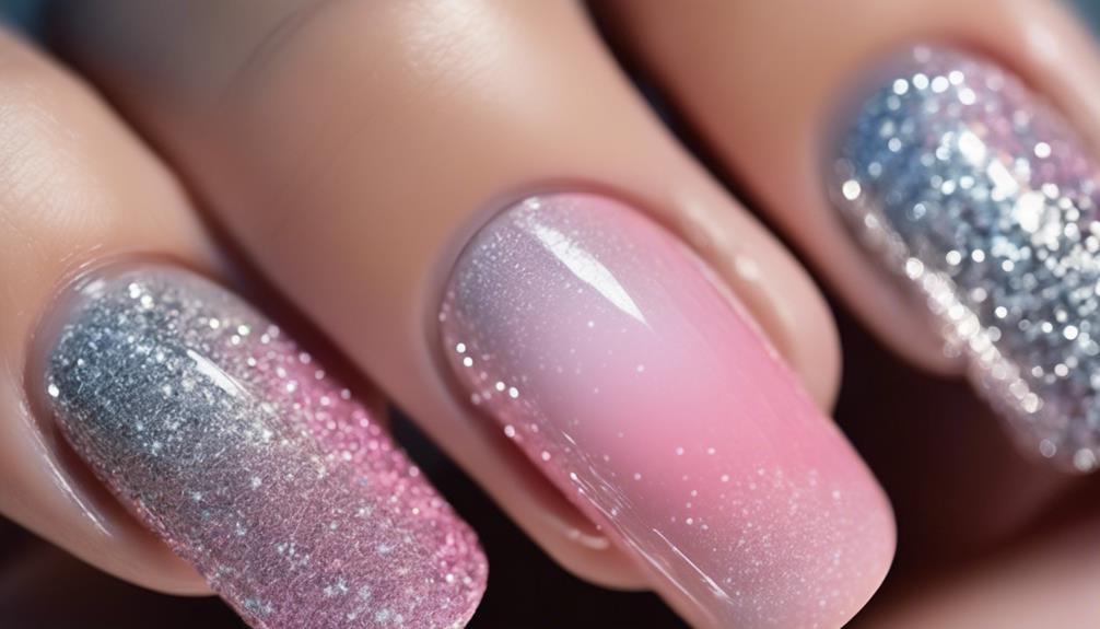 sparkling gradient nail design