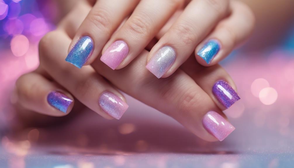 sparkling gradient nail designs