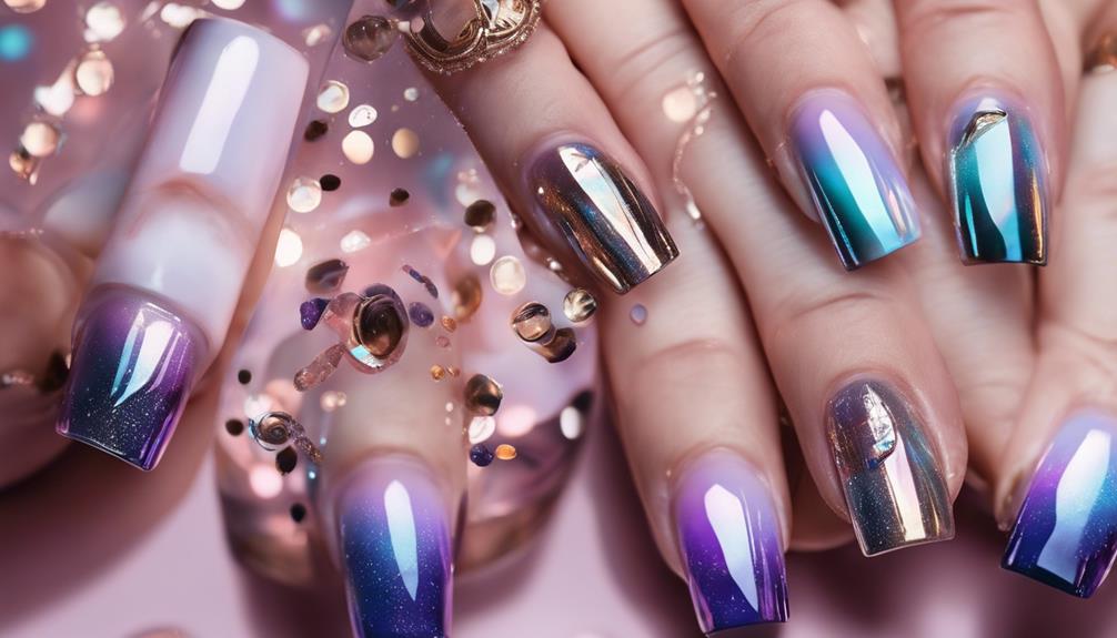 sparkling nails with shine