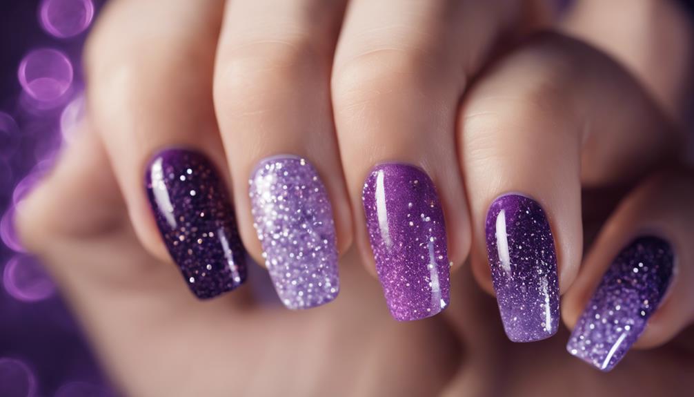 sparkling purple nail design