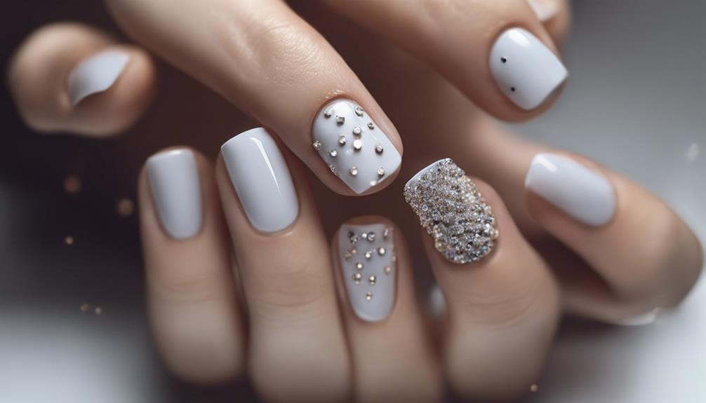 sparkling rhinestones on nails