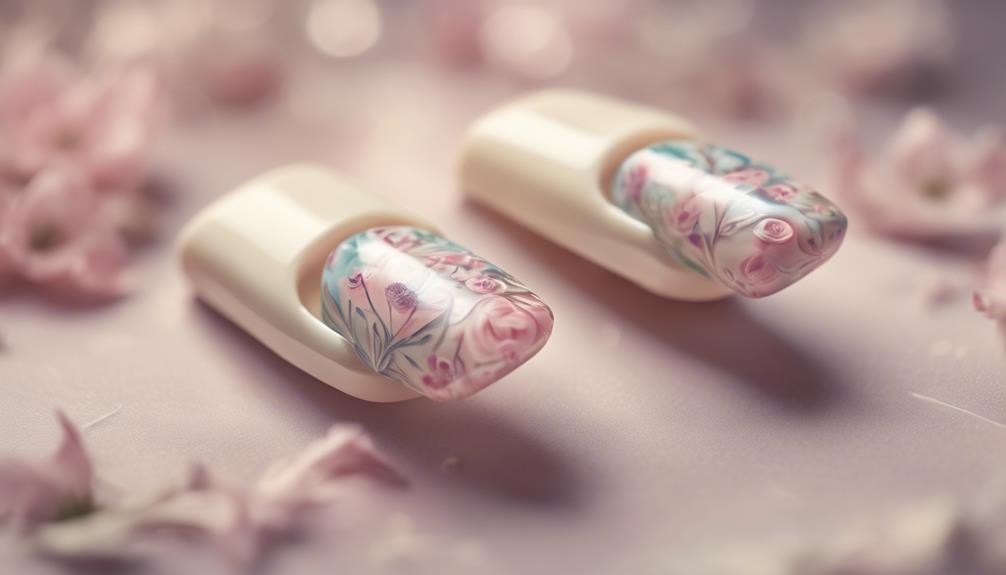 square nails with flowers