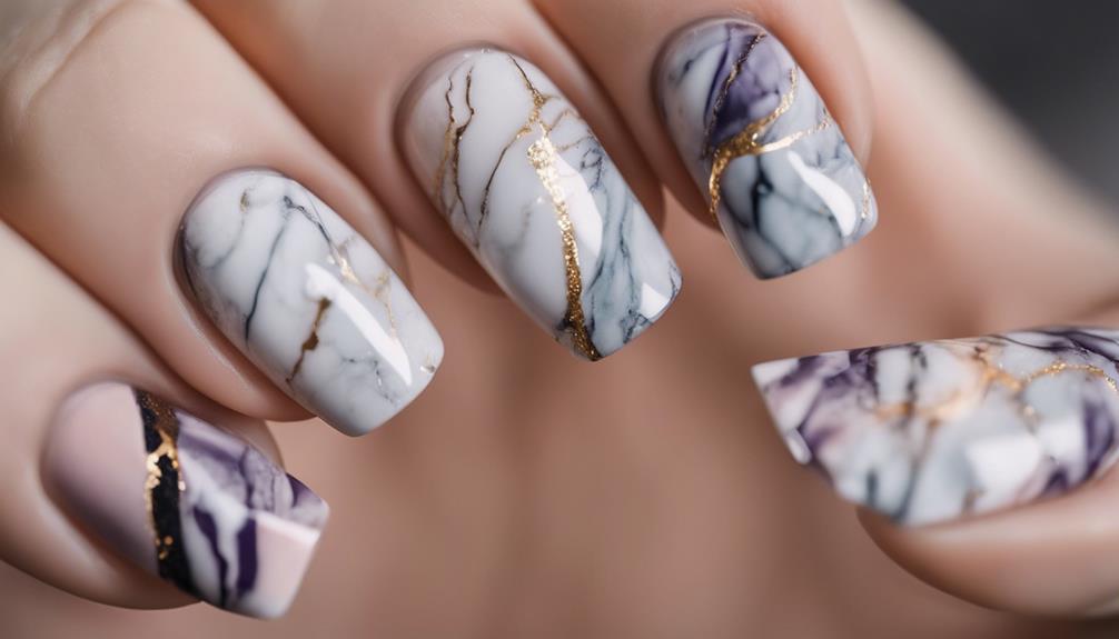 stunning marble nail art