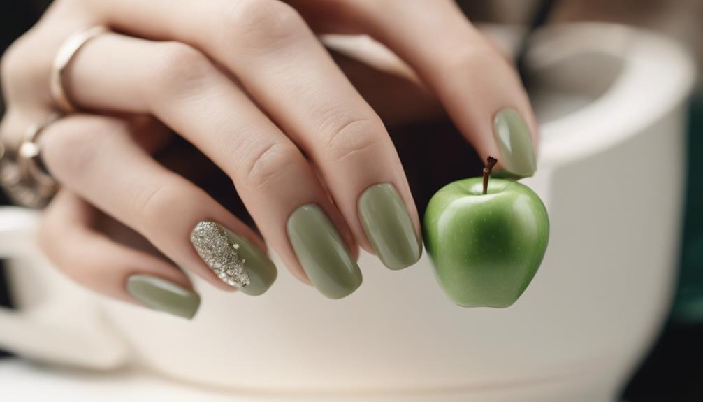 textural apple accent nail