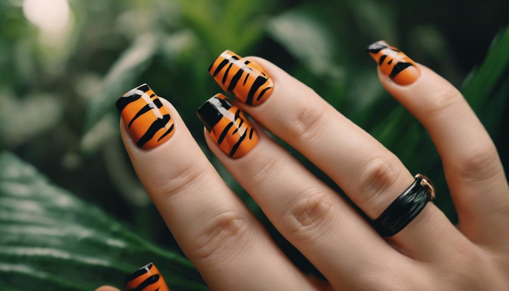 trendy tiger stripe nails