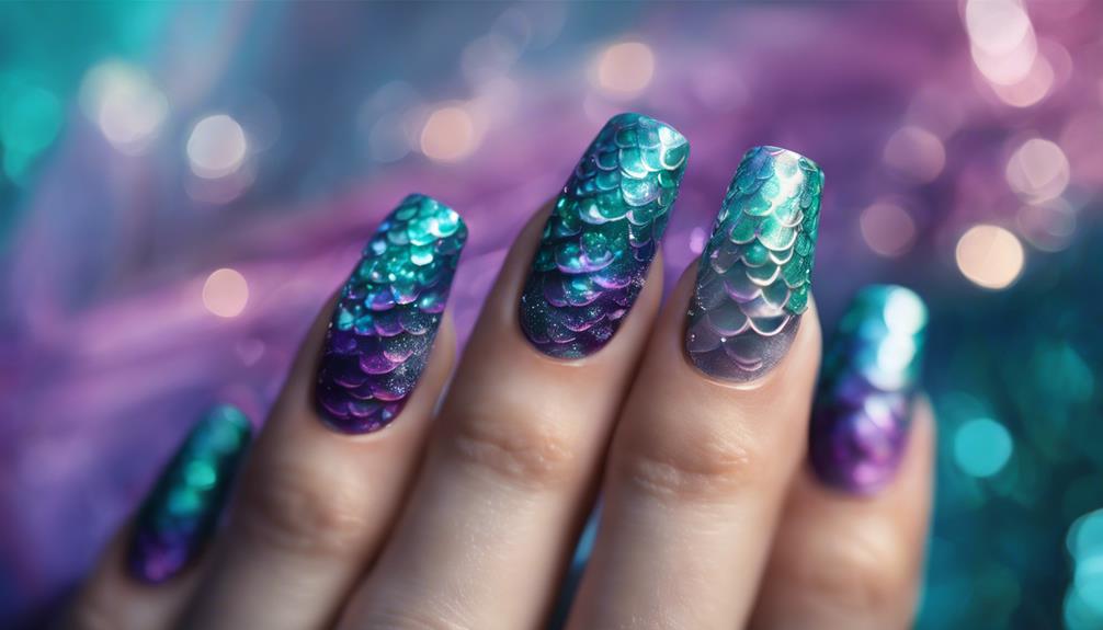 underwater inspired nail art design