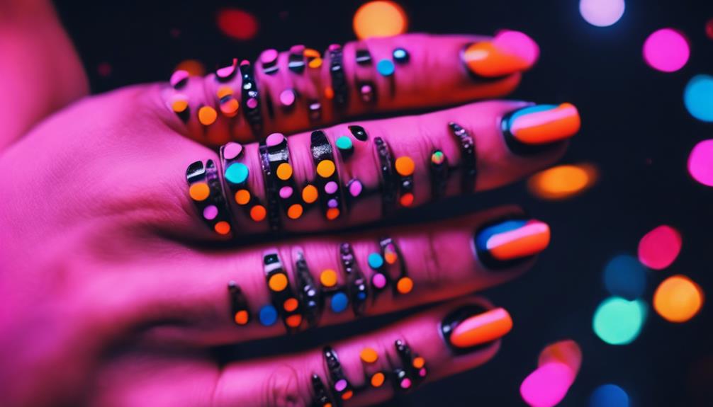 unique neon nail design