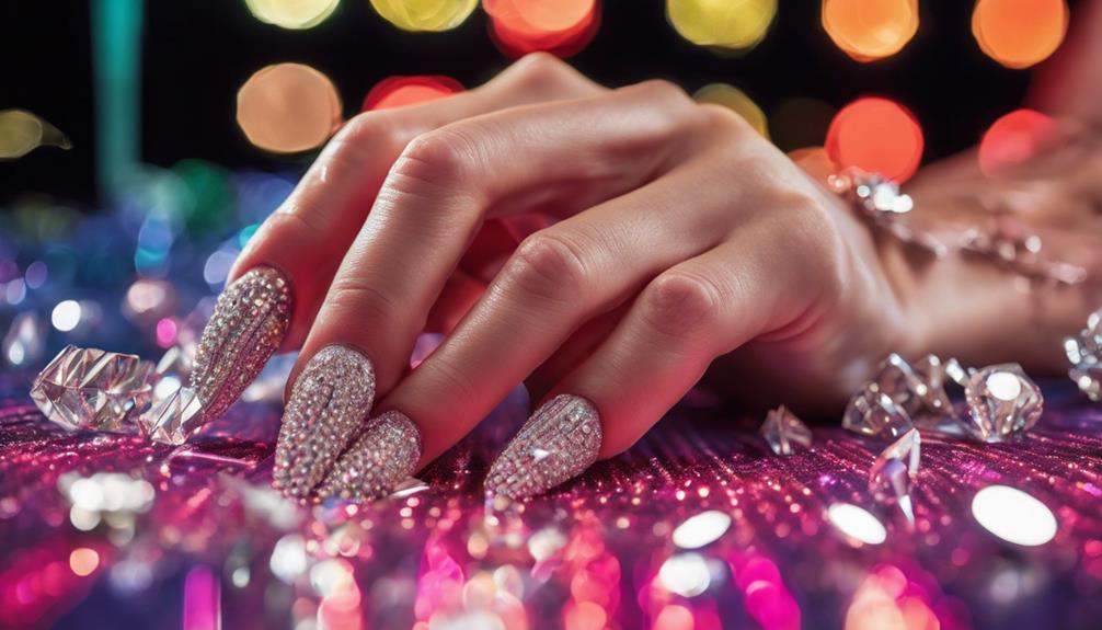 vegas inspired glamorous nail art