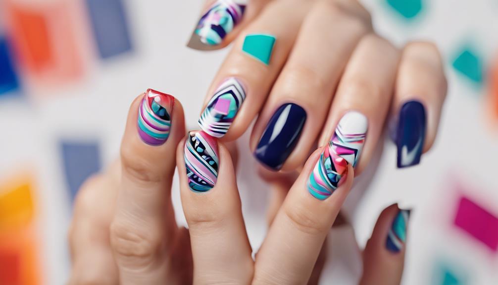 vibrant abstract nail designs