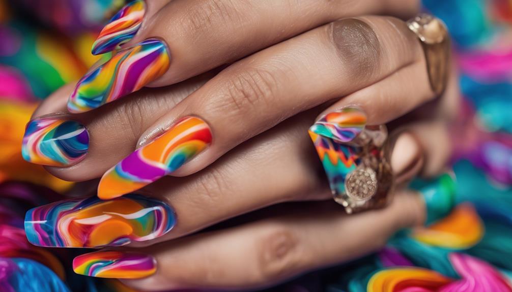 vibrant acrylic nails design