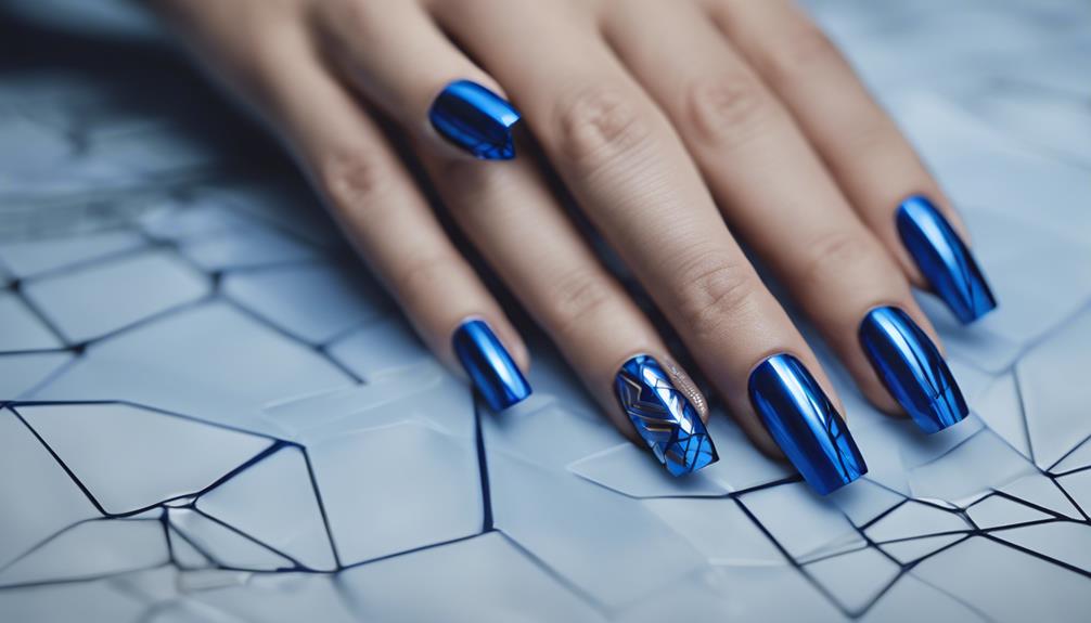 vibrant blue nail design