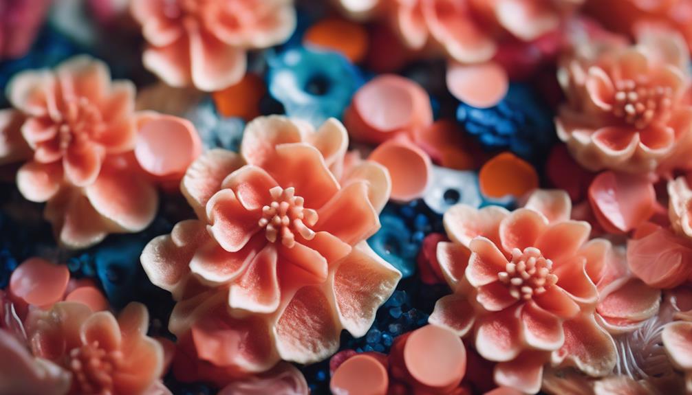vibrant coral floral artwork