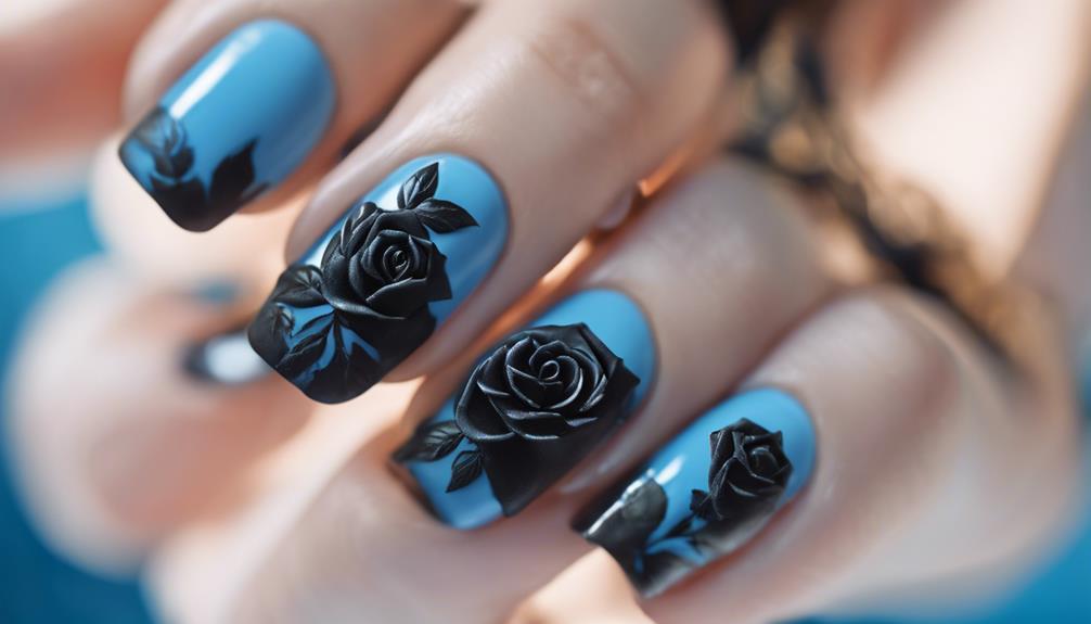 vibrant floral nail art