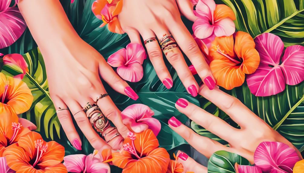 vibrant floral nail designs