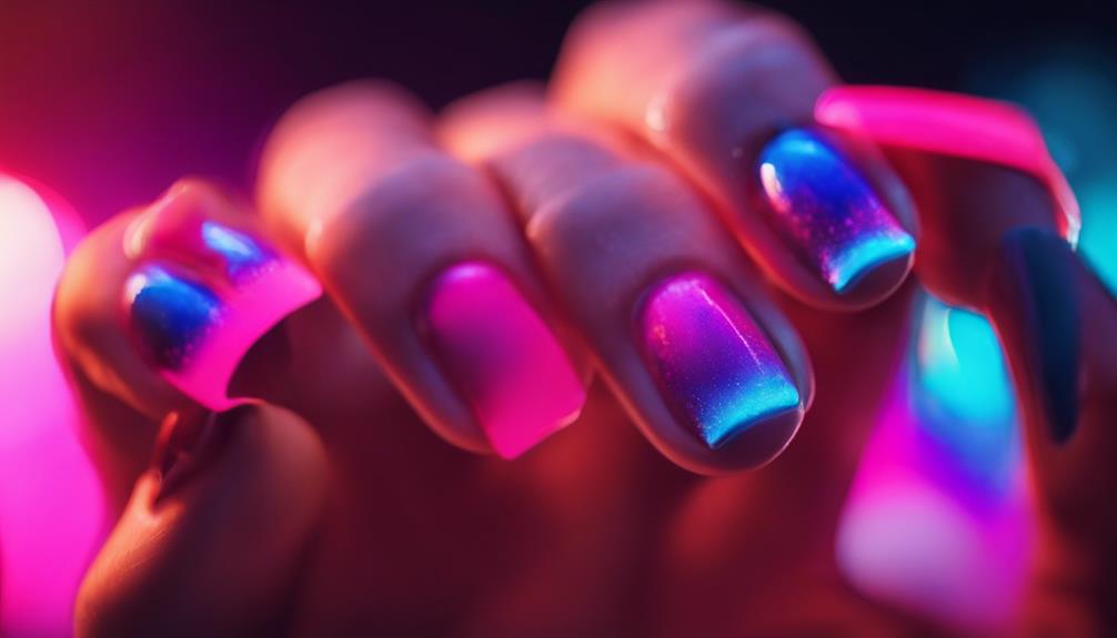 vibrant gradient nail design