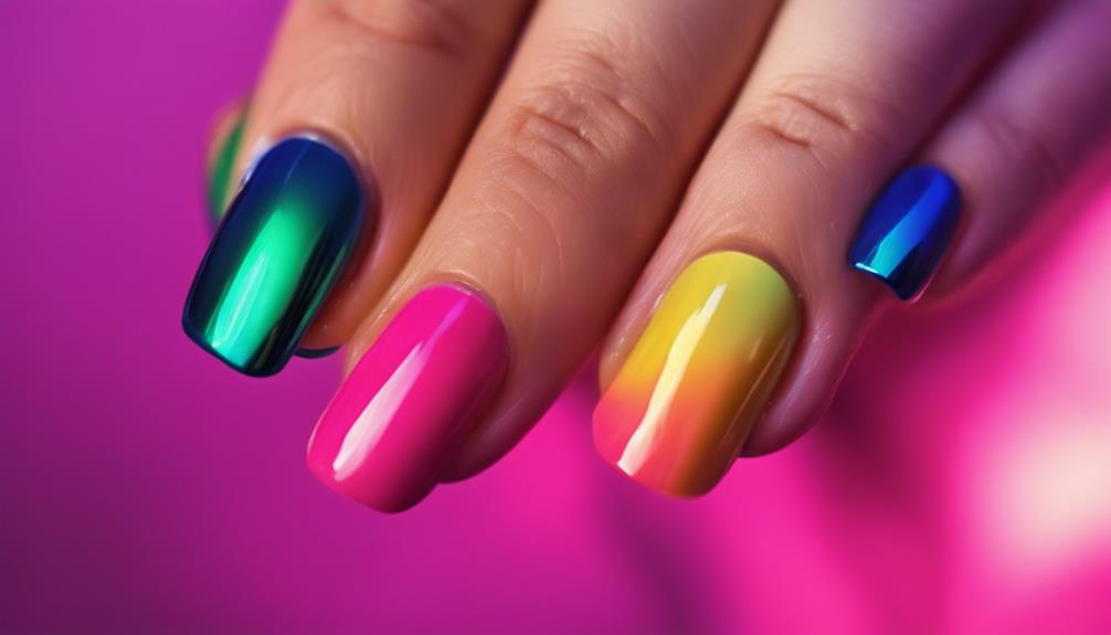 vibrant nails with chrome