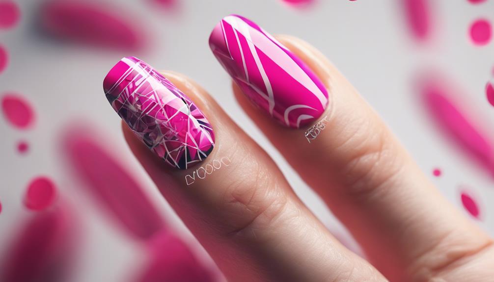 vibrant pink nail art