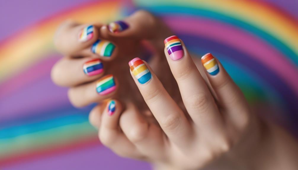 vibrant rainbow nail design