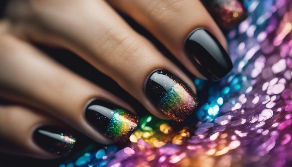 vibrant rainbow nail design