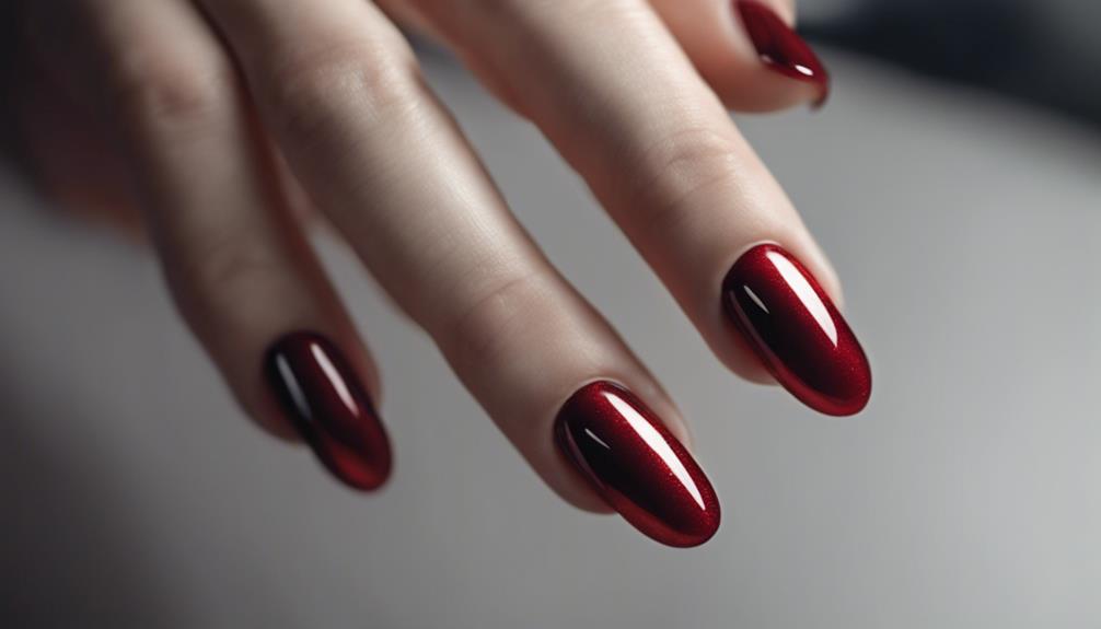 vibrant red cat nails