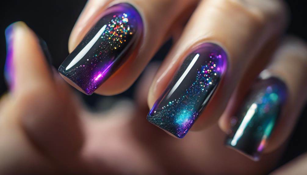 vibrant sparkly nail art