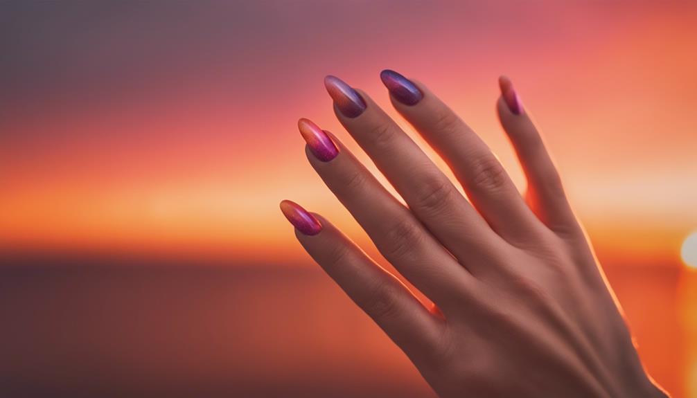 vibrant sunset nails design