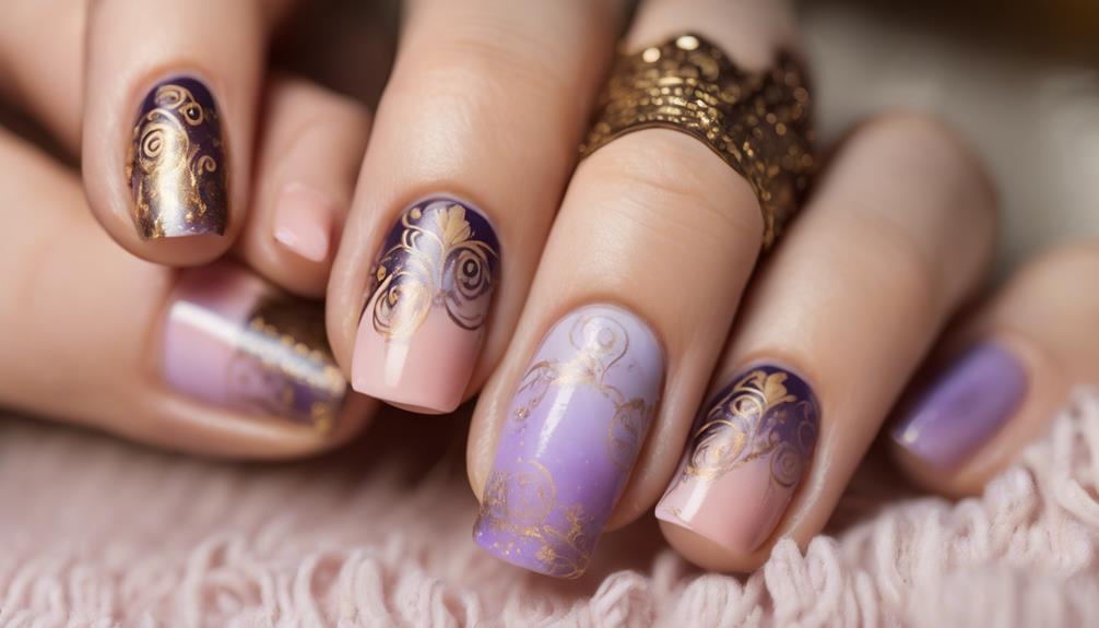 vintage glam nail art