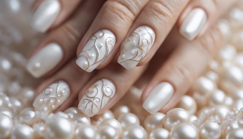 white pearl nail art