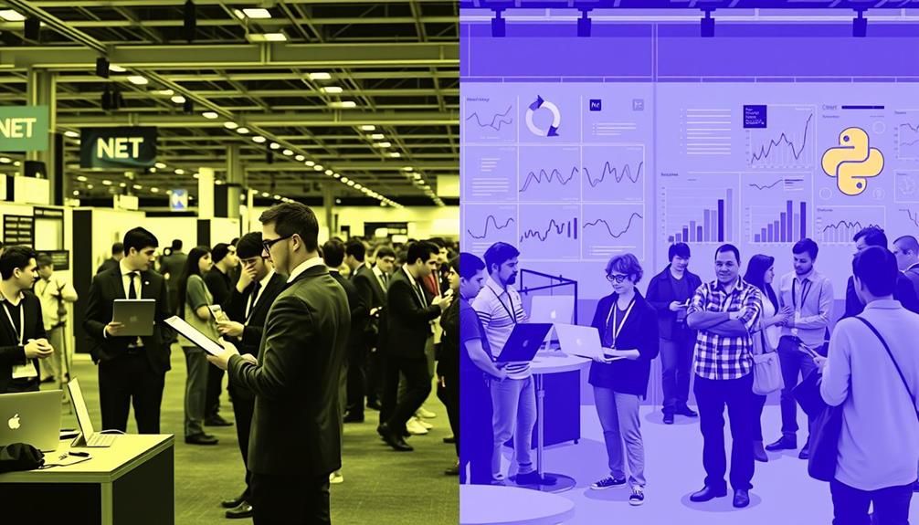 net and python job trends