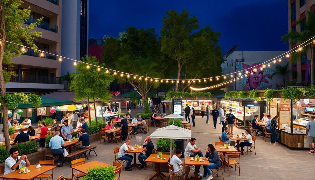 dining in public spaces