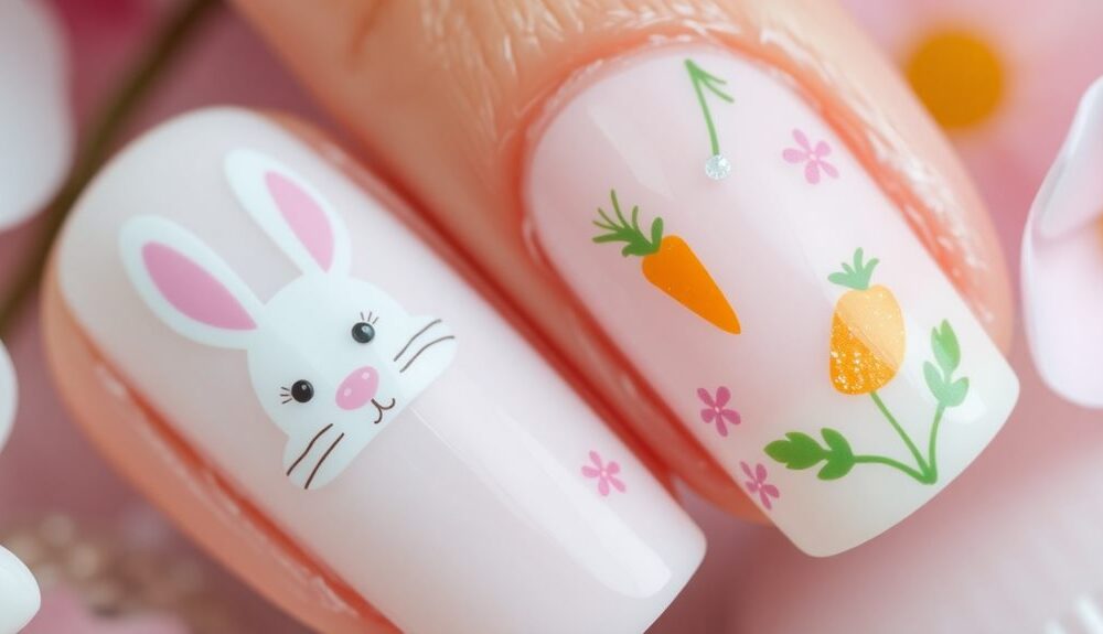 adorable bunny nail art