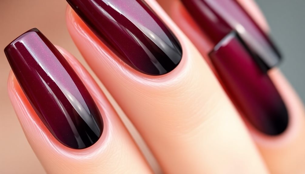 bold sophisticated burgundy nails