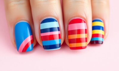 bold striped nail designs