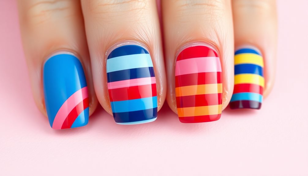 bold striped nail designs