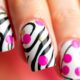 bold zebra nail art