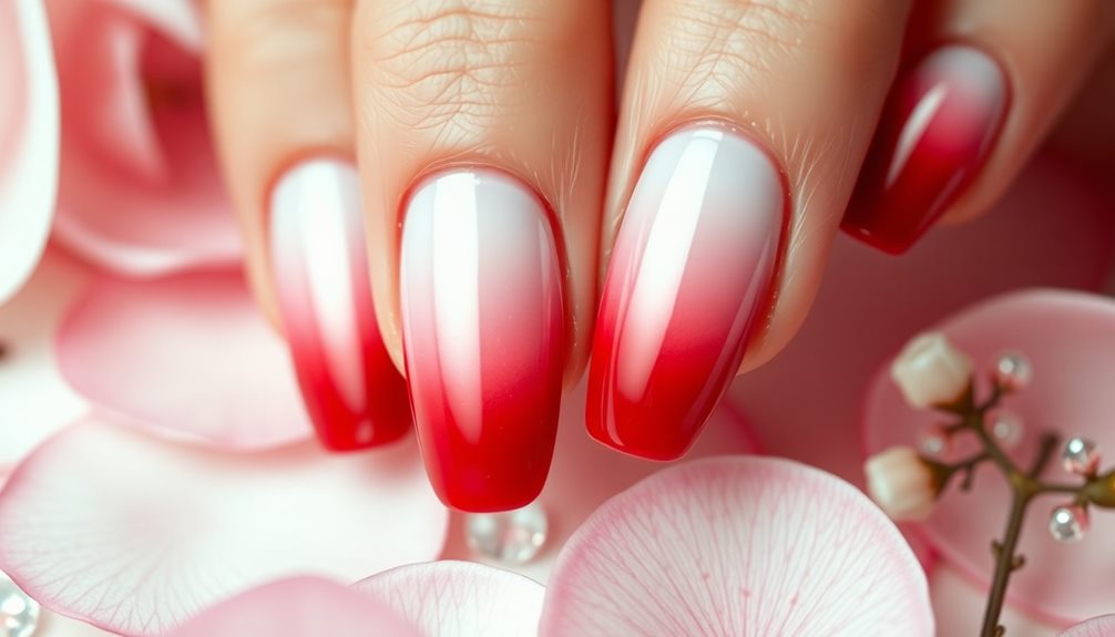 chic red white ombre