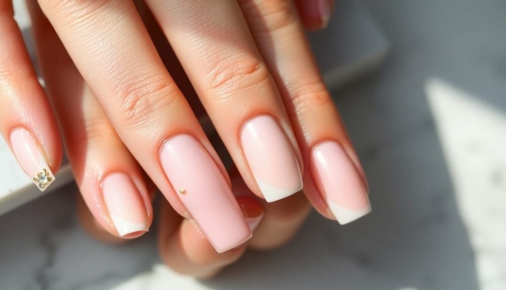 chic short ballerina nails