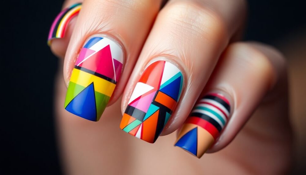 contemporary geometric nail art