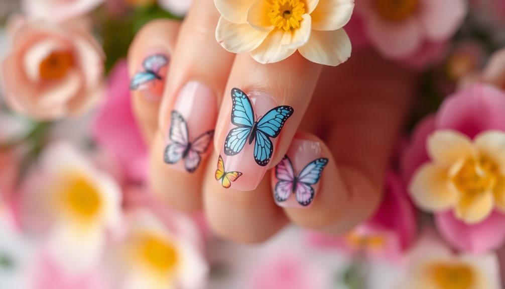 elegant butterfly nail design