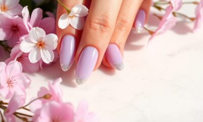 elegant light purple nails