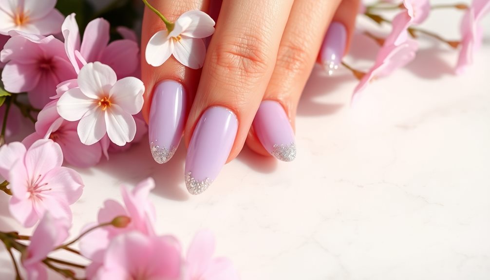 elegant light purple nails