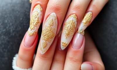 elegant long almond nails